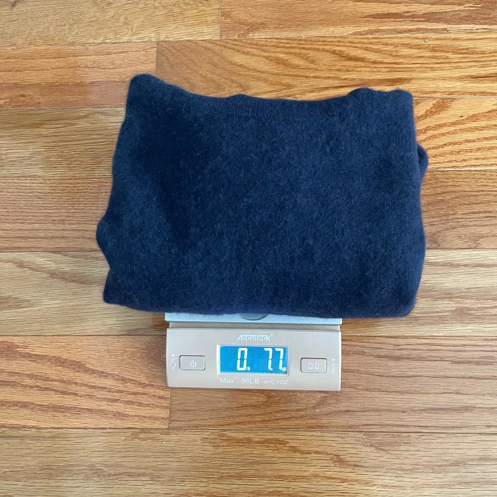J.Crew Everyday 100% Cashmere Turtleneck Sweater Womens Large Blue J6600 L Knit